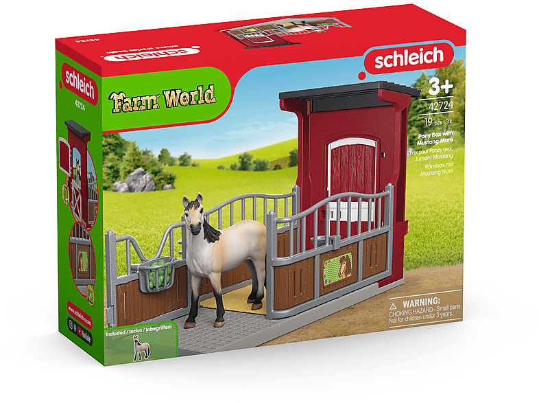 Thumbnail - SCHLEICH Ponybox mit Mustang Stute Spielset Mehrfarbig