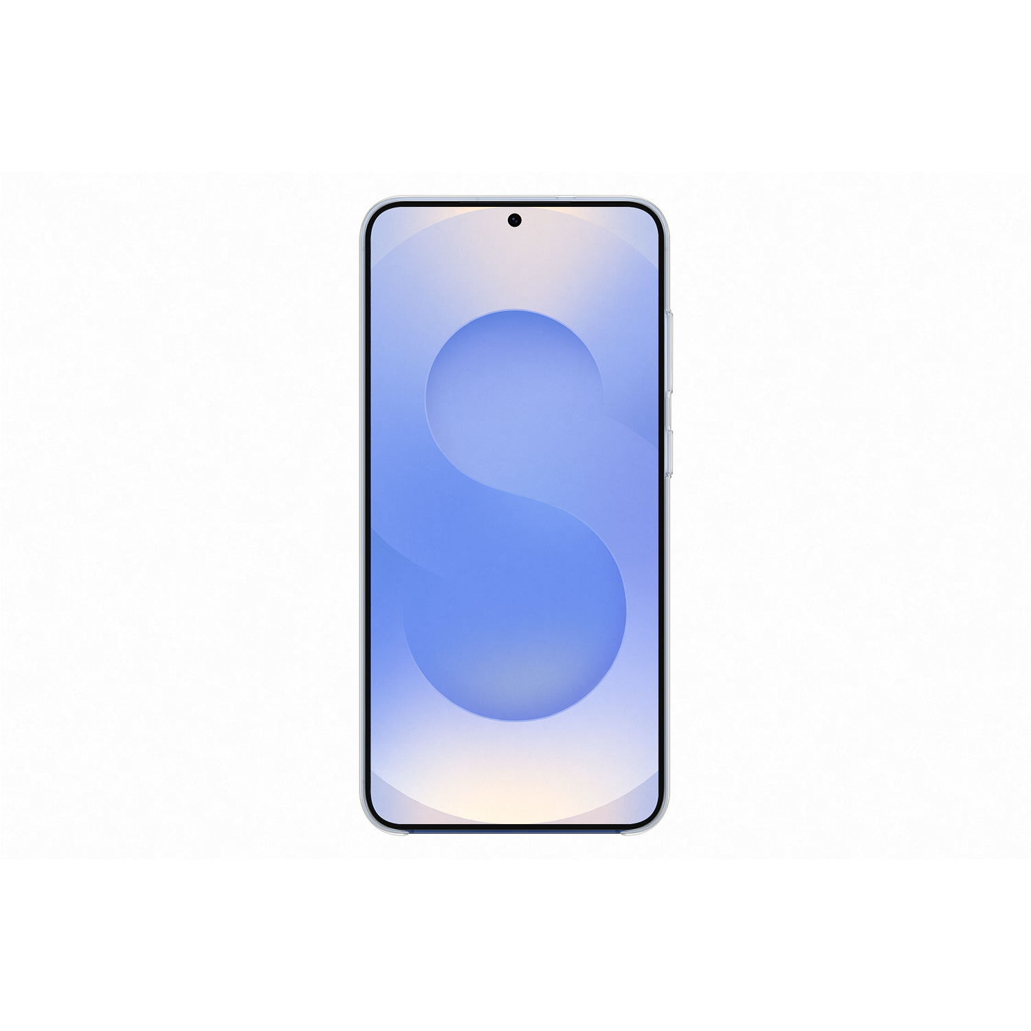 Smartphone, pantalla azul con fondo blanco.