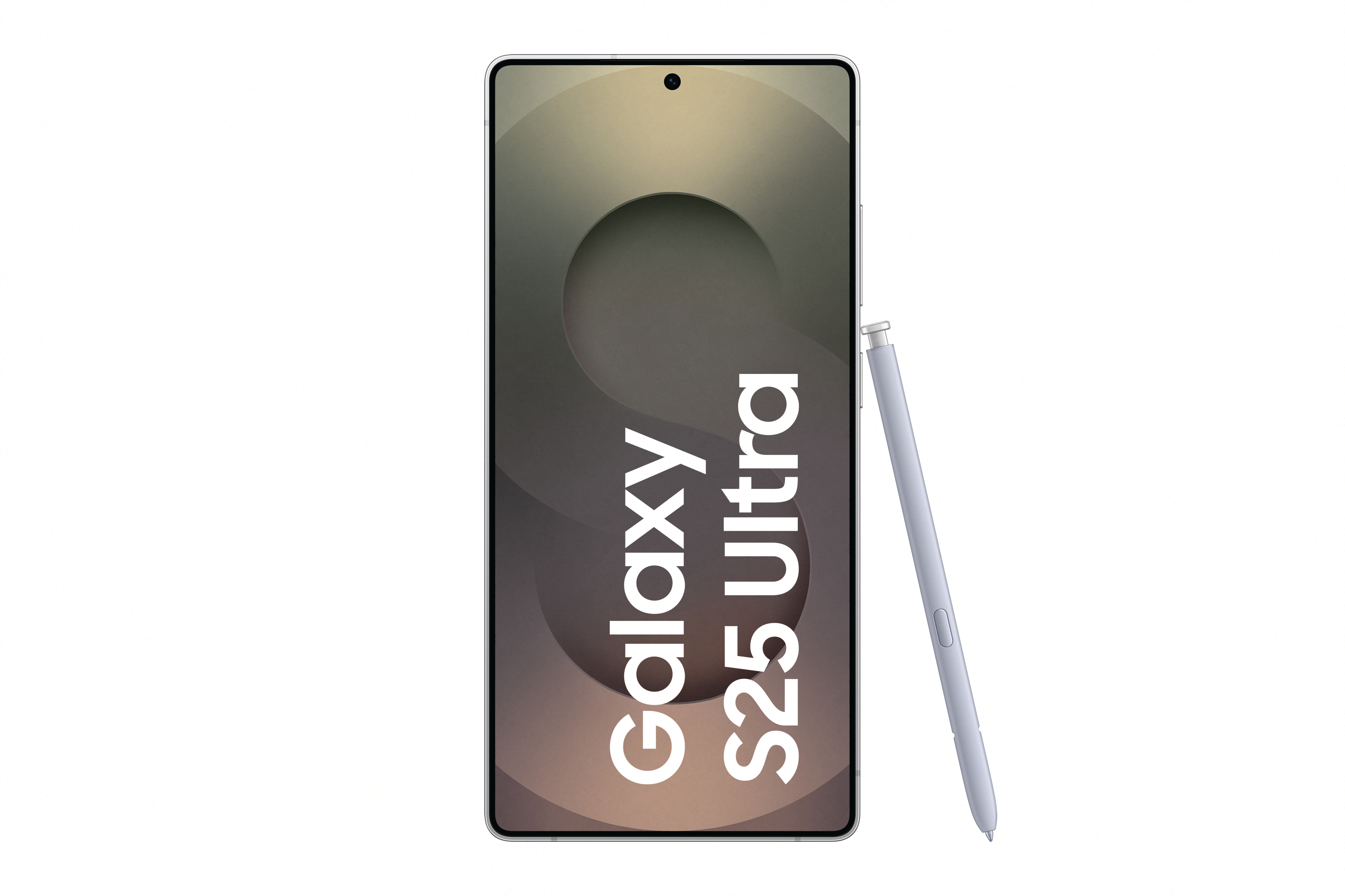 Samsung Galaxy S25 Ultra Telefon mit Stift, zeigt seinen Namen.