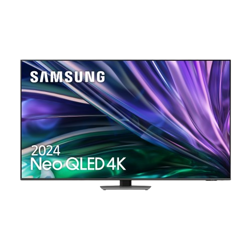 TV Samsung con imagen colorida y texto "2024 Neo QLED 4K".