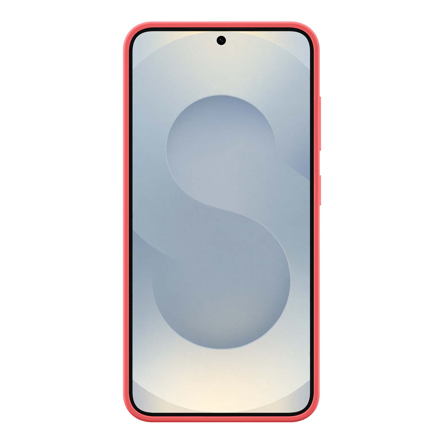 Teléfono rojo con pantalla blanca.