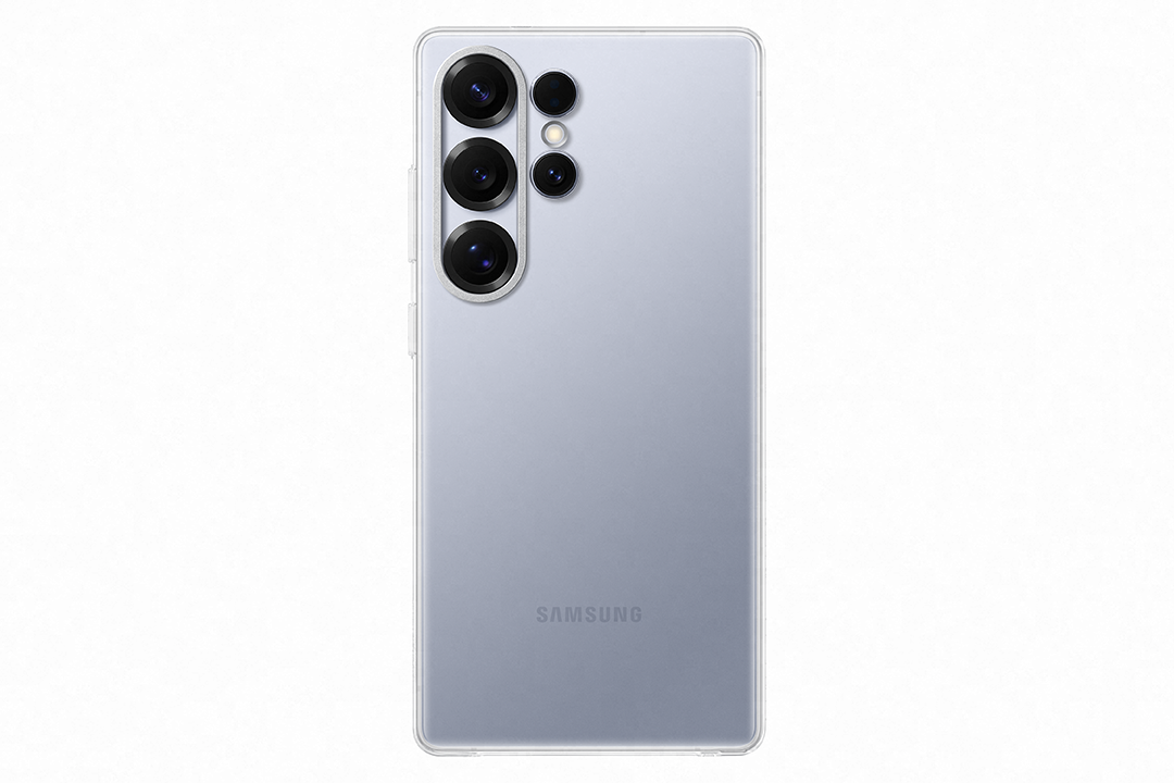 Egy világoskék telefon hátulja kamerák lencséivel. A Samsung logója alul található.