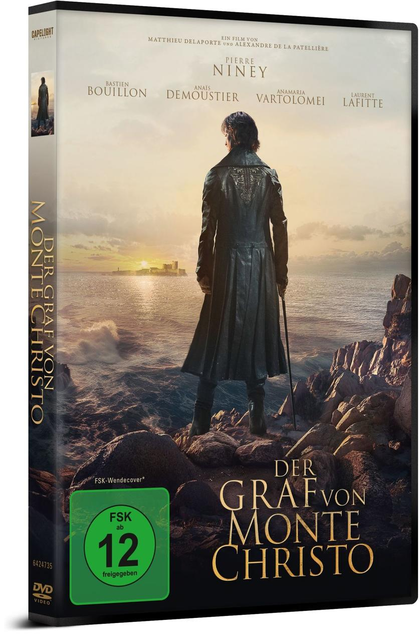 DVD-Cover des Films Der Graf von Monte Christo mit einem Mann im Mantel.