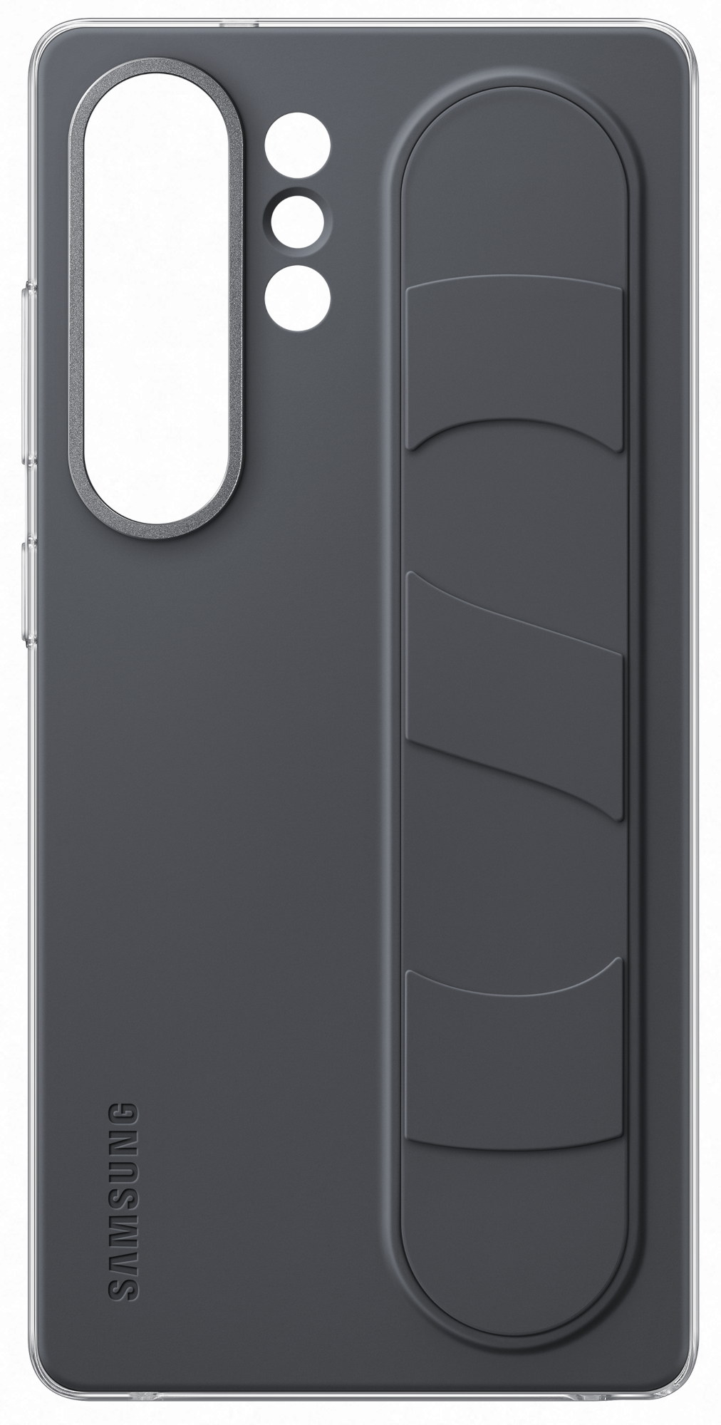 Szürke telefontok szürke háttérrel és Samsung logóval.
