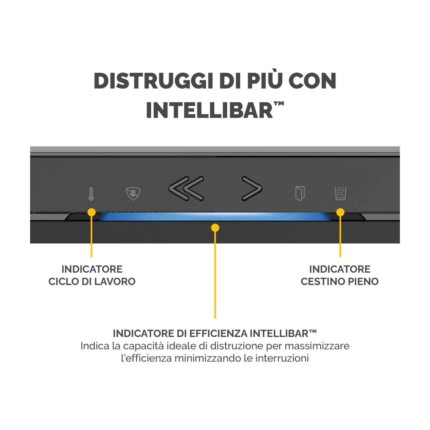 Un testo italiano con icone che mostrano l'efficienza di un dispositivo.