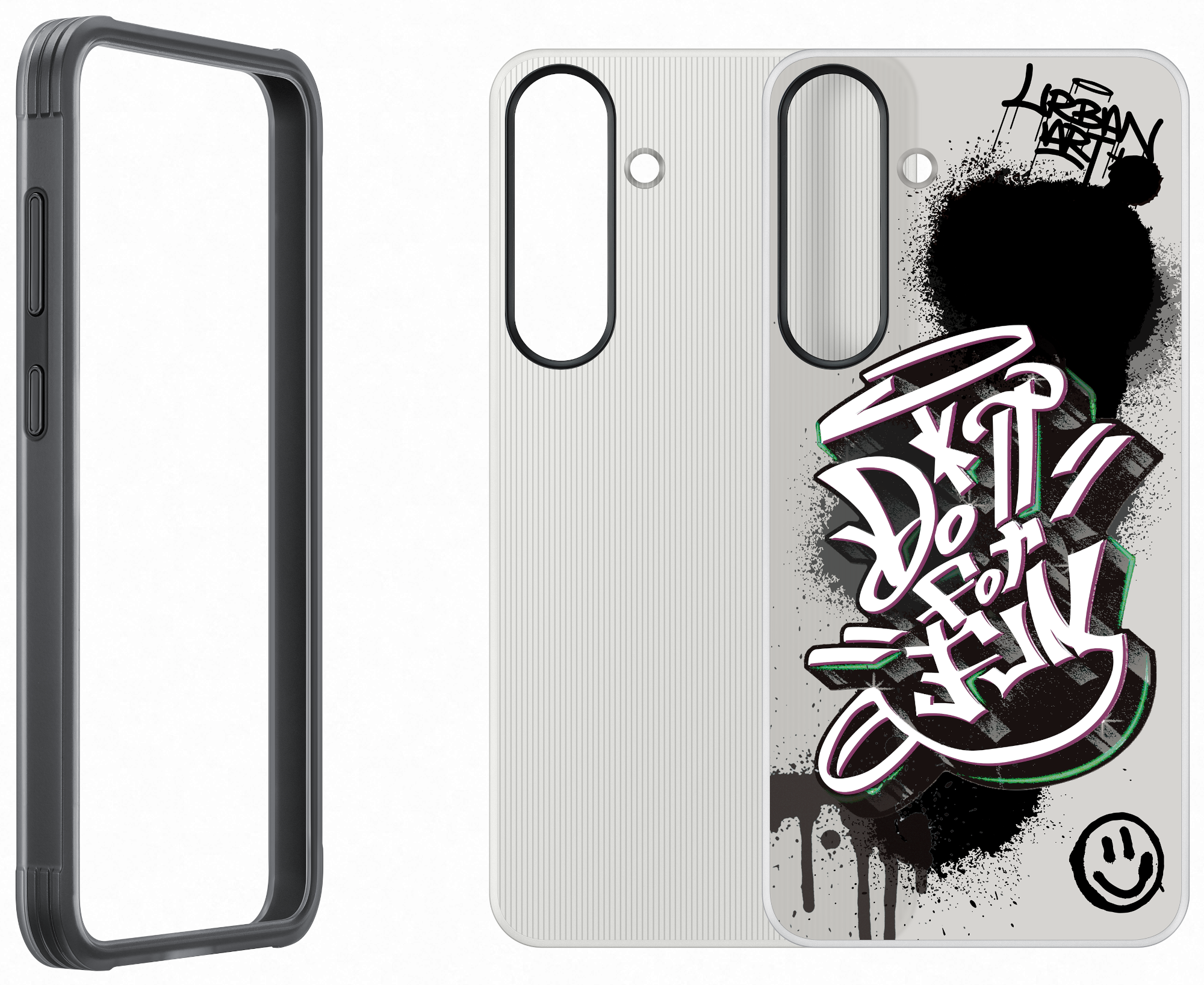 Telefontok graffitivel és átlátszó kerettel. A graffiti azt mondja: 'Do It For Fun'.