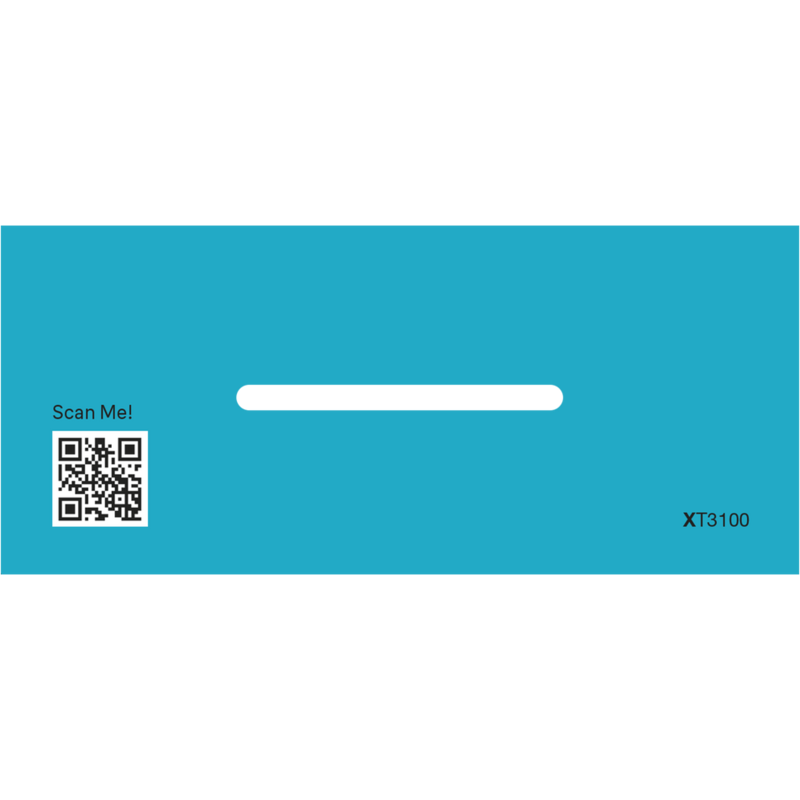 Fondo turquesa con una línea horizontal blanca y un código QR en la esquina inferior izquierda.