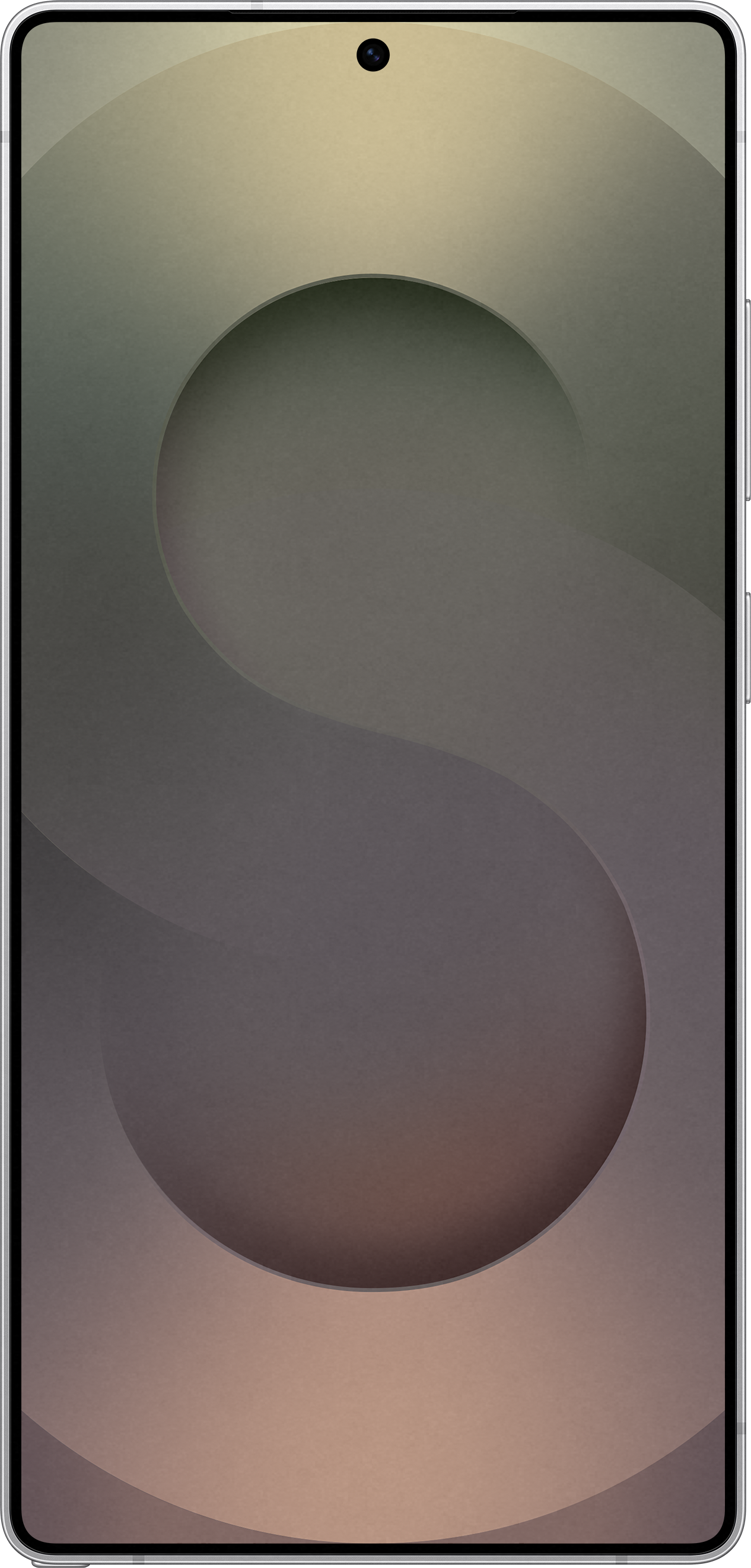 Schermo smartphone con design curvo e design astratto in tonalità marroni.