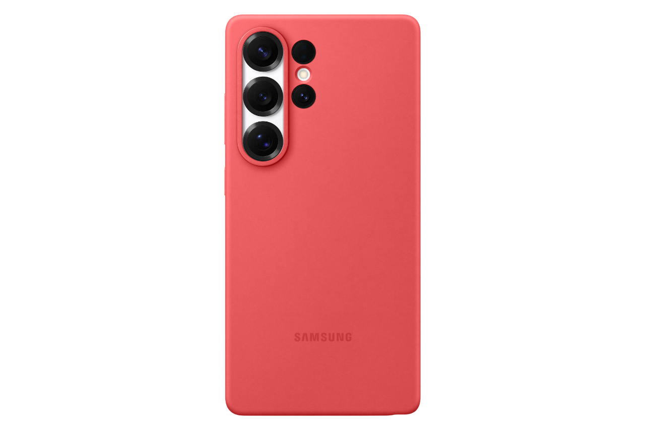 Samsung Silicone Telefoonhoesje Voor Samsung Galaxy S25 Ultra Rood afbeelding