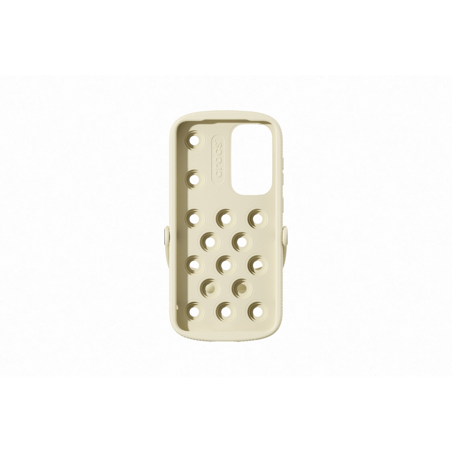 Beige Crocs telefoonhoesje met gaten.