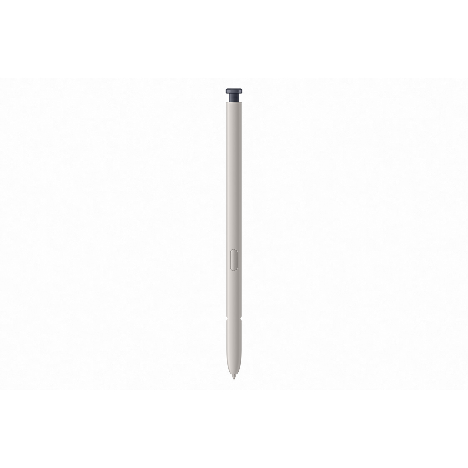 Un stylet gris clair avec une pointe noire sur fond blanc.