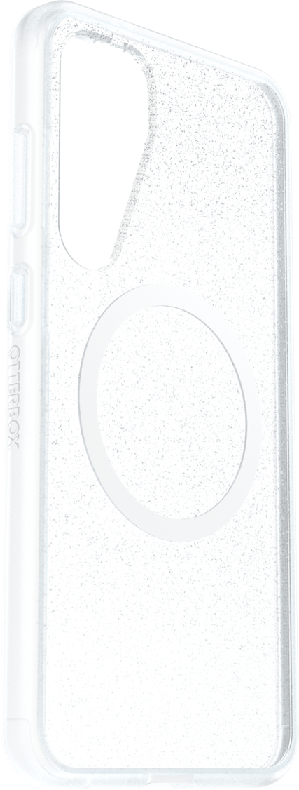 Transparente OtterBox React Handyhülle mit weißem kreisförmigen Design.