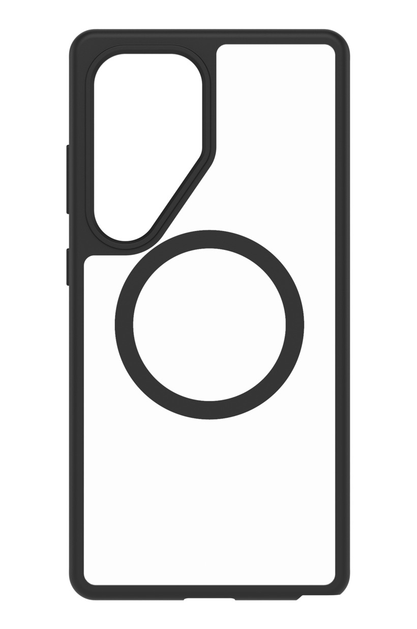 Weißes Handycase mit schwarzem Ring.