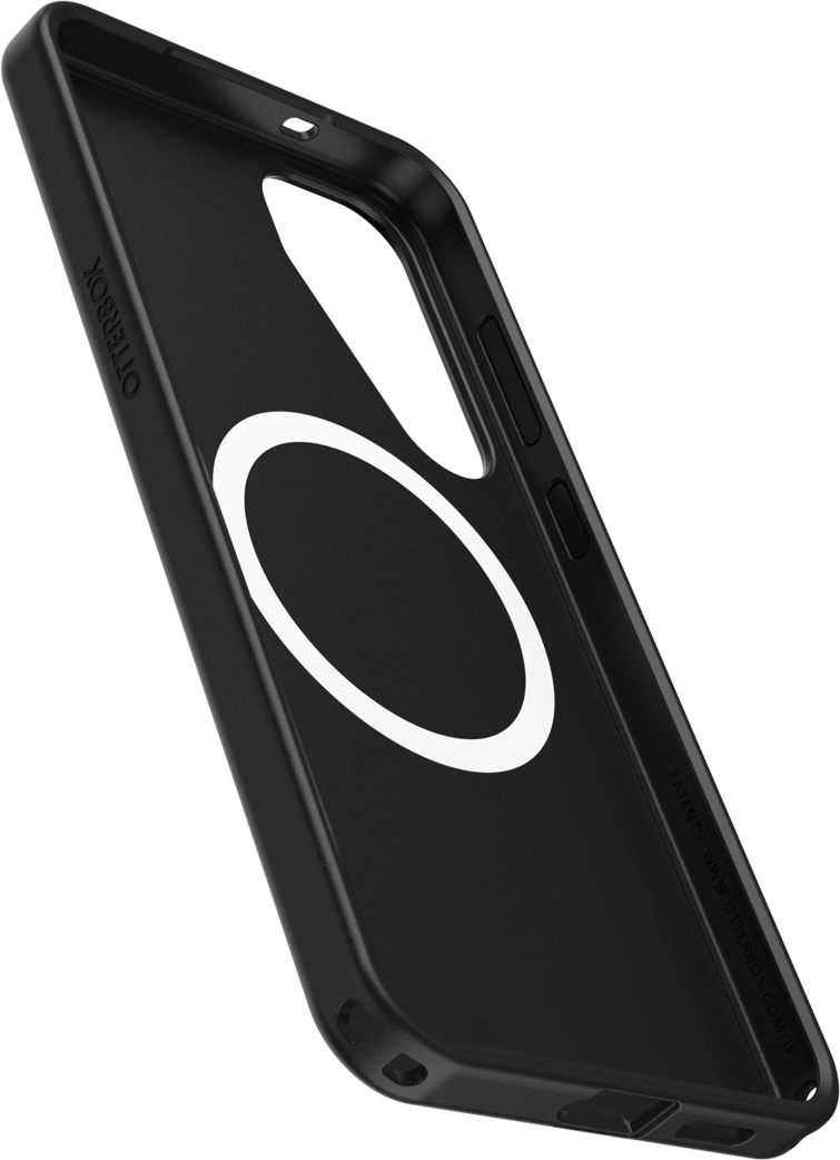 Schwarze OtterBox Handyhülle innen mit weißem kreisförmigem Design.