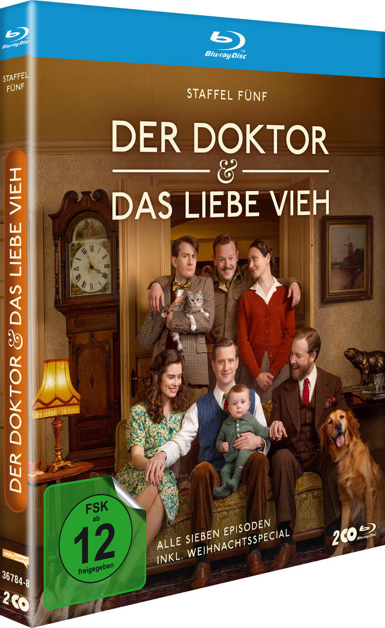 DVD-Cover des deutschen Films 'Der Doktor & Das Liebe Vieh', mit Familienporträt.
