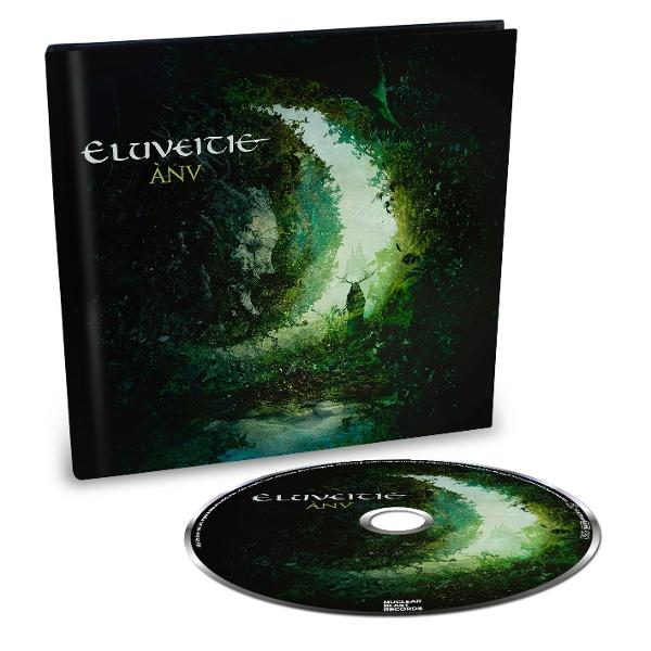 CD und Buchcover mit einer Waldszene, Eluveitie Bandname auf beiden. Album ANV.