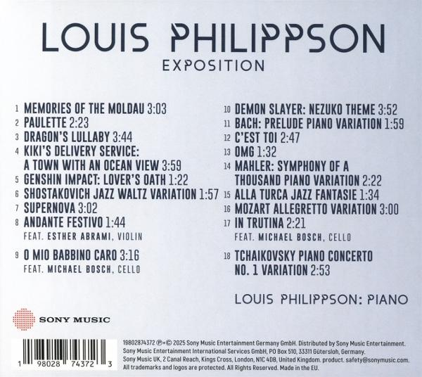 CD-Cover mit Musikstückliste, Louis Phillipsons Exposition und Sony Music-Logo.