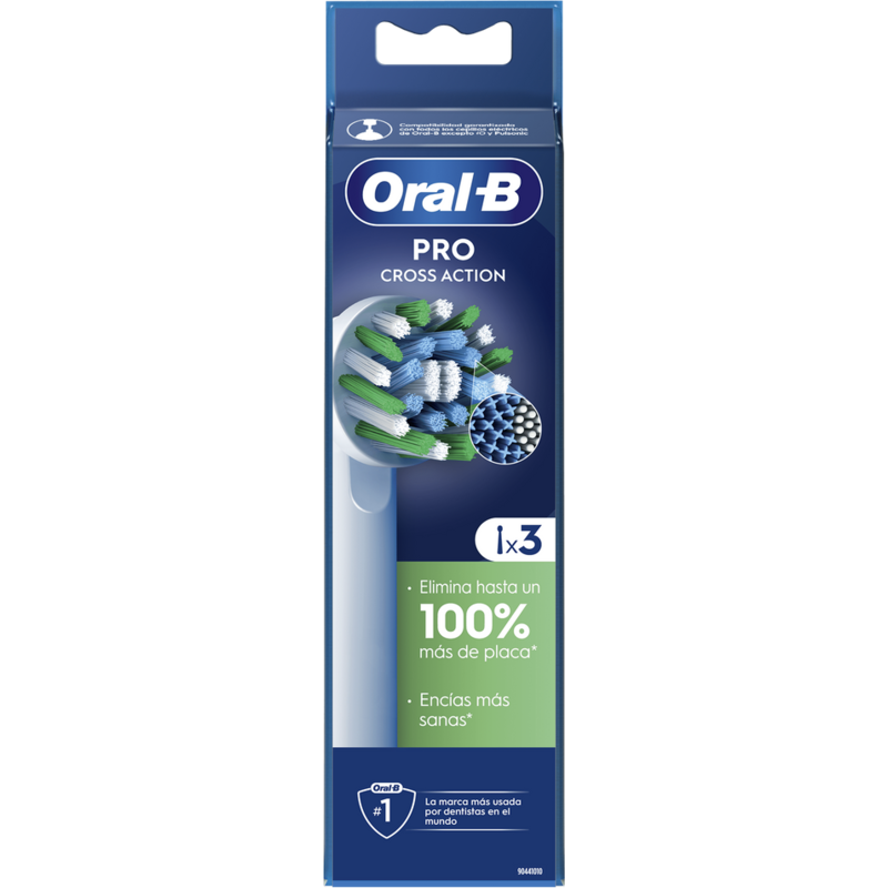 Una caja de cabezales de cepillo de dientes Oral-B.