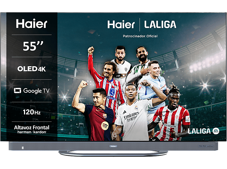 Haier C90E Series H55C900UX, Harman Kardon, Smart (Google TV), HDR 4K, Altavoz Frontal