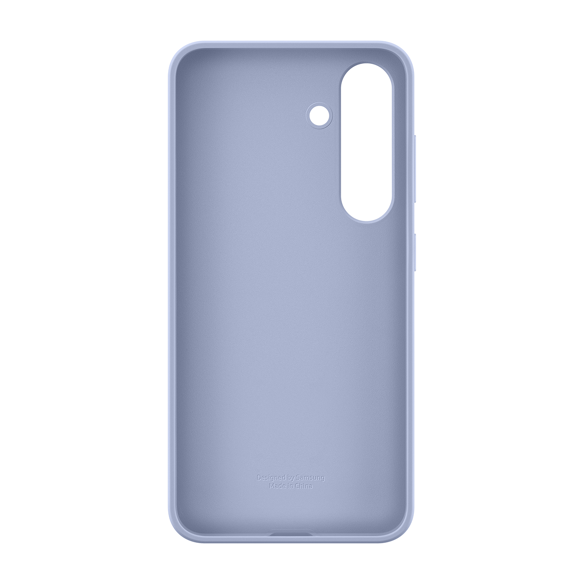 Kamera kesimi ve Samsung logosu olan açık mor telefon kılıfı.