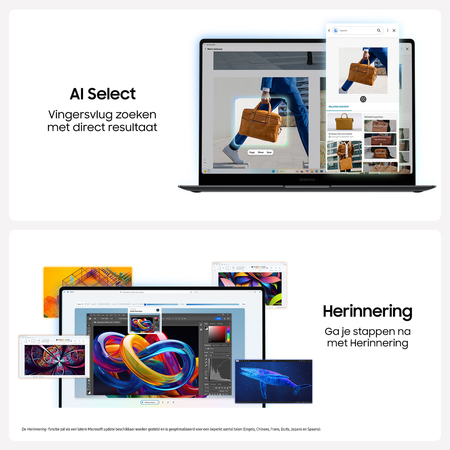Laptop screen with UI elements and text, in a white background. 