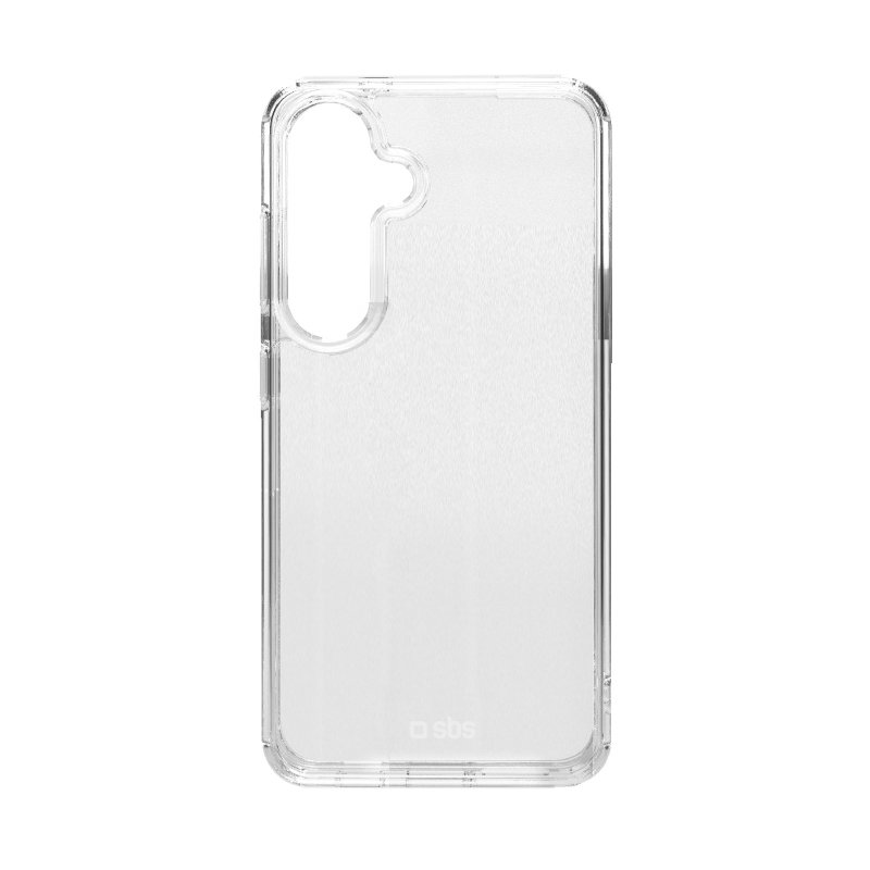 Transparente Handyhülle, transparent, mit Aussparung für das Telefon.