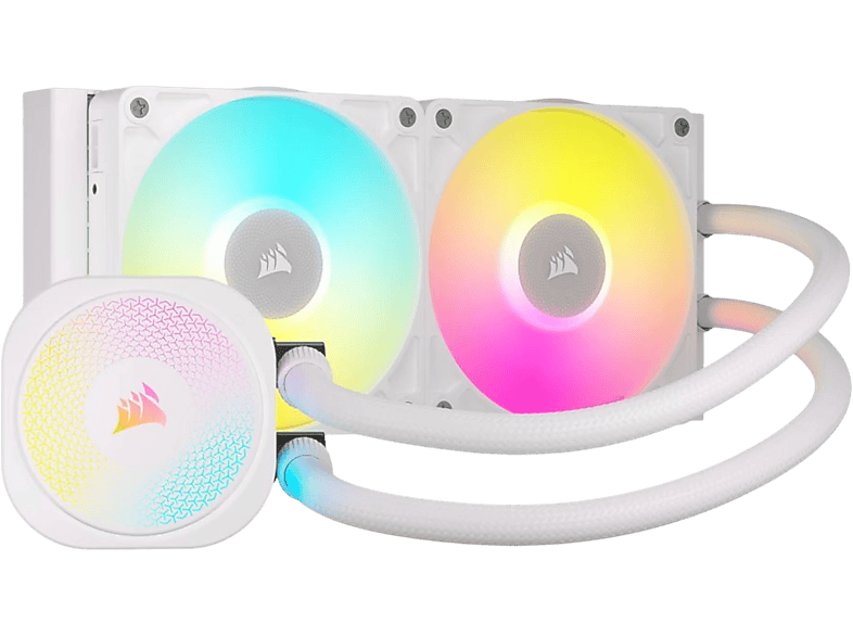 CORSAIR iCUE Link titan 240 RX RGB CPU Kühler, Flüssigkeitskühlsystem, 240 mm, Weiß; CPU Wasserkühlung