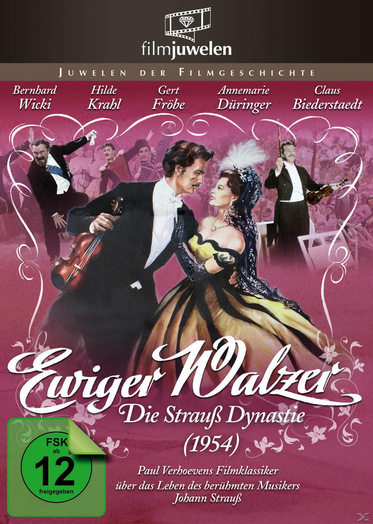 Filmcover mit zwei tanzenden Personen. Text oben und unten. Eine Geige ist vorhanden.