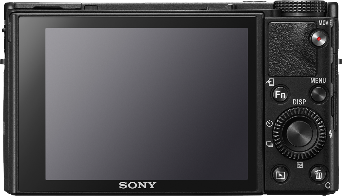 Un primo piano della parte posteriore di una fotocamera digitale nera, che mostra lo schermo e i pulsanti di controllo.