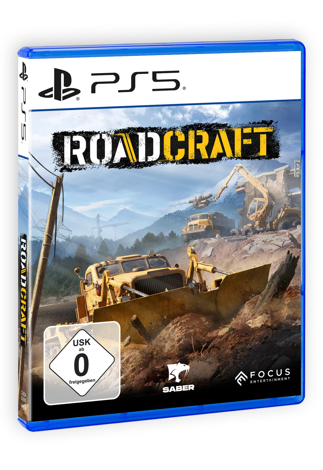 Spielbox für Roadcraft, ein PS5-Spiel, mit einem Bulldozer auf dem Cover.