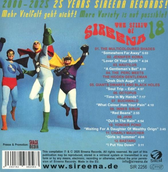 Albumcover mit drei kostümierten Figuren. Text: 25 Jahre Sireena Records. Titelliste rechts.