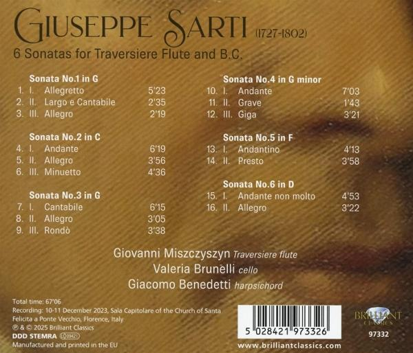 CD-Cover: Musiknoten und Text, Auflistung von Titeln und Komponisten, und ein kleines Gesicht.