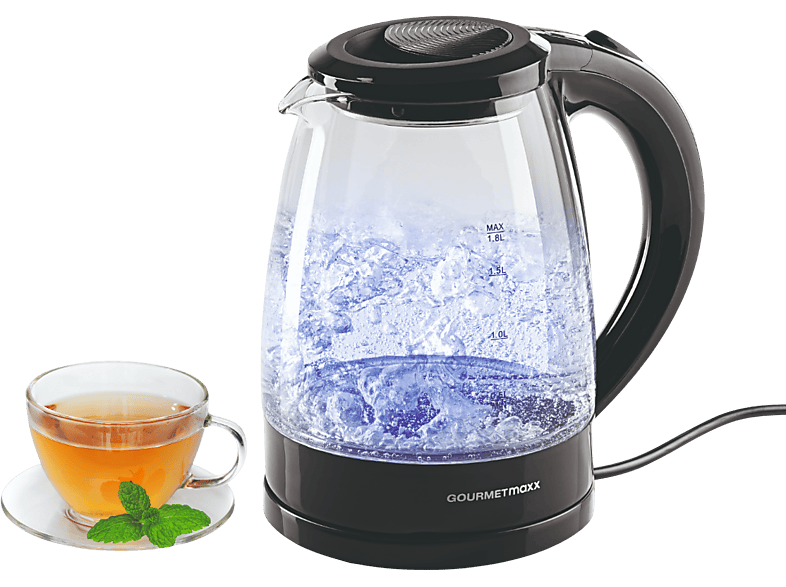 GourmetMaxx Wasserkocher Schwarz Fassungsvermögen: 1.8 l