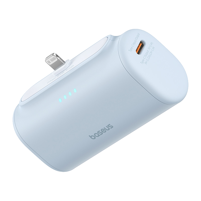 BASEUS Compact powerbank, 5000mAh, 20W gyorstöltés, lightning csatlakozóval, kék (P10068307313-00)