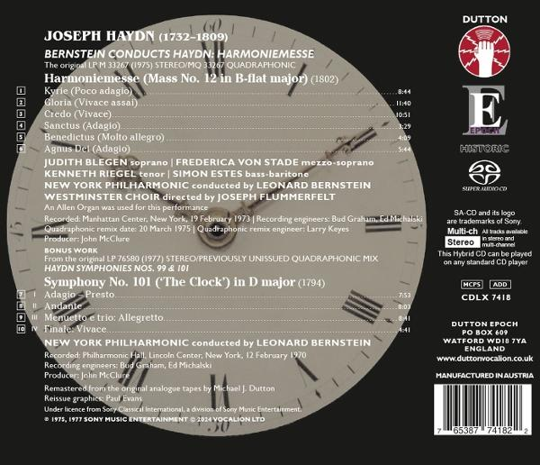 Albumcover mit Uhr, schwarzem Hintergrund, weißem Text und dem Dutton Epoch-Logo.