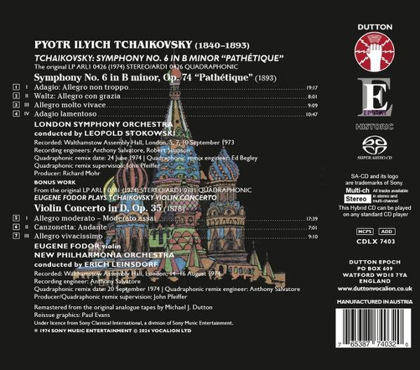 Rückseite einer CD-Hülle mit Text, Bild eines Gebäudes und einem Logo.