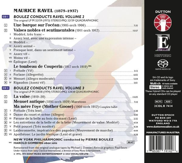 CD-Rückseite mit Titelliste und Credits. Ein rot-weißes Logo befindet sich oben rechts.