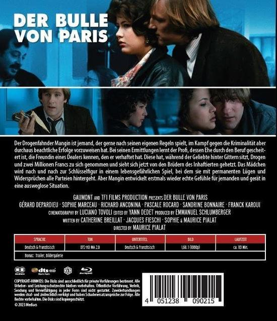DVD-Cover für 'Der Bulle von Paris' mit Schauspielern und Filmdetails.