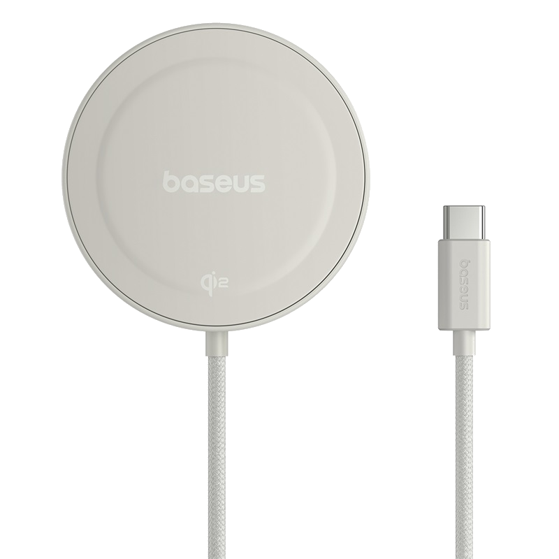 BASEUS Simple Mini4 mágneses vezeték nélküli töltő, 15W, Qi2, fehér (P10273300G21-00)