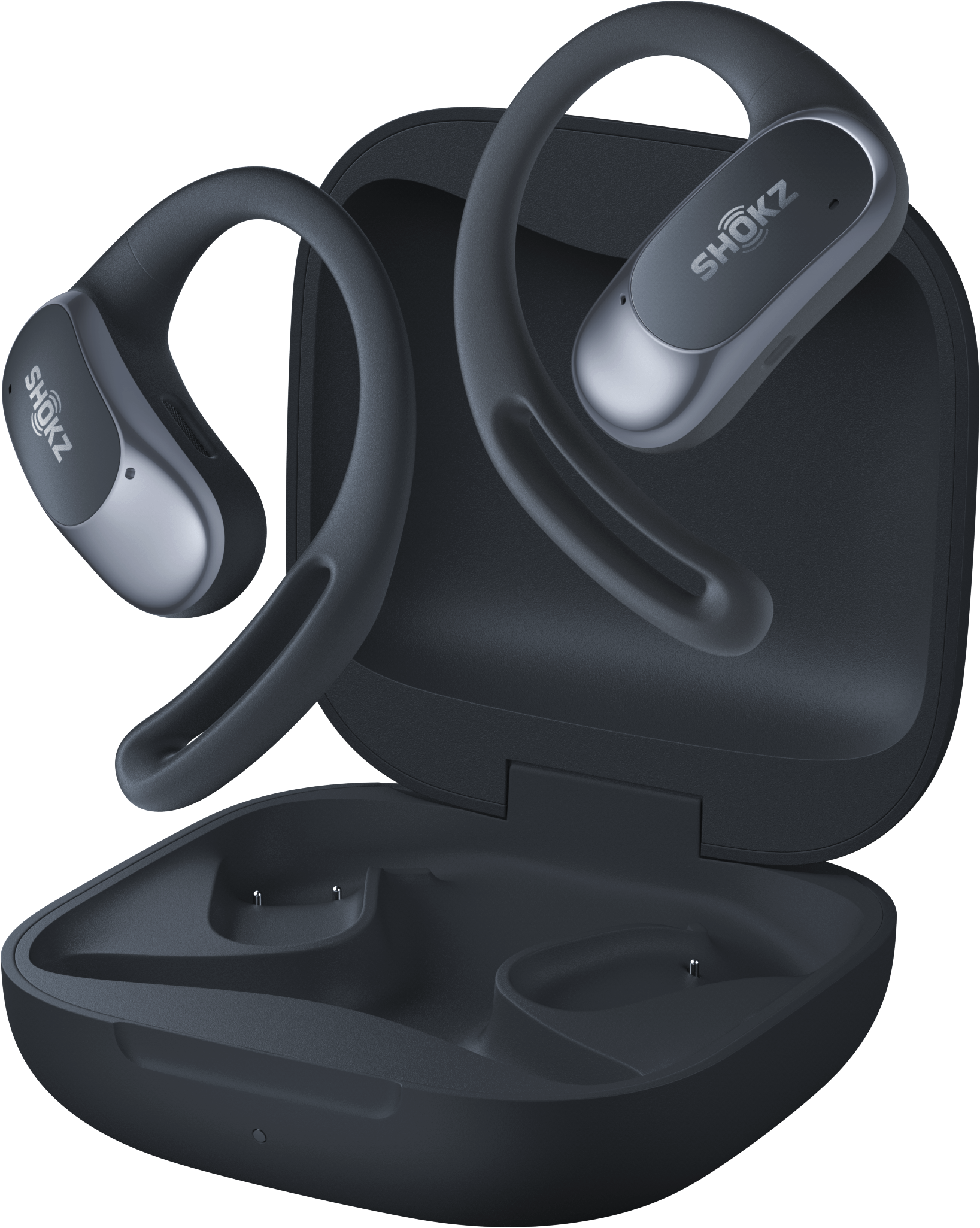 SHOKZ OpenFit Air TWS vezeték nélküli fülhallgató mikrofonnal, fekete (OFITAIR-BK)