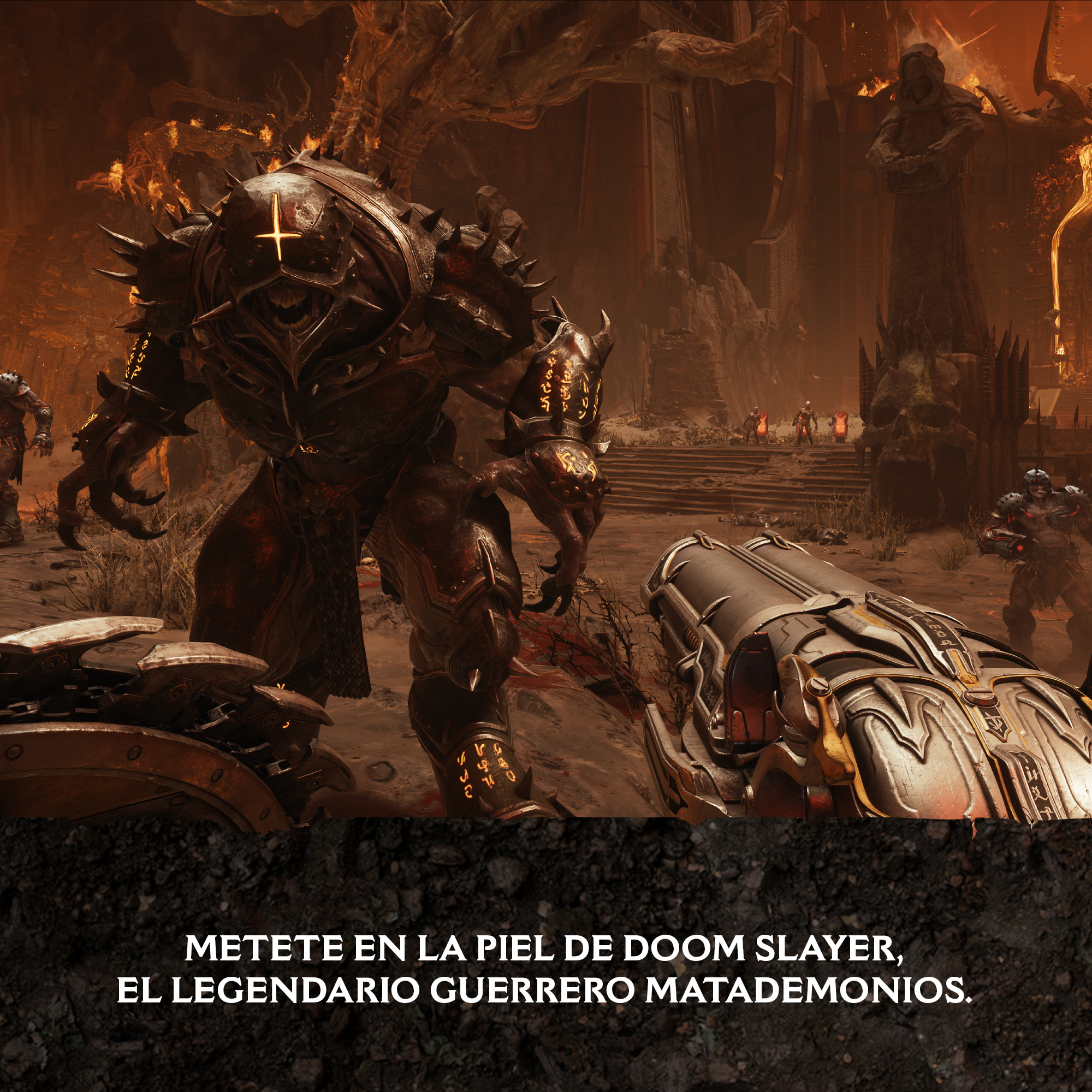 Una figura demoníaca en un entorno oscuro de un videojuego.
