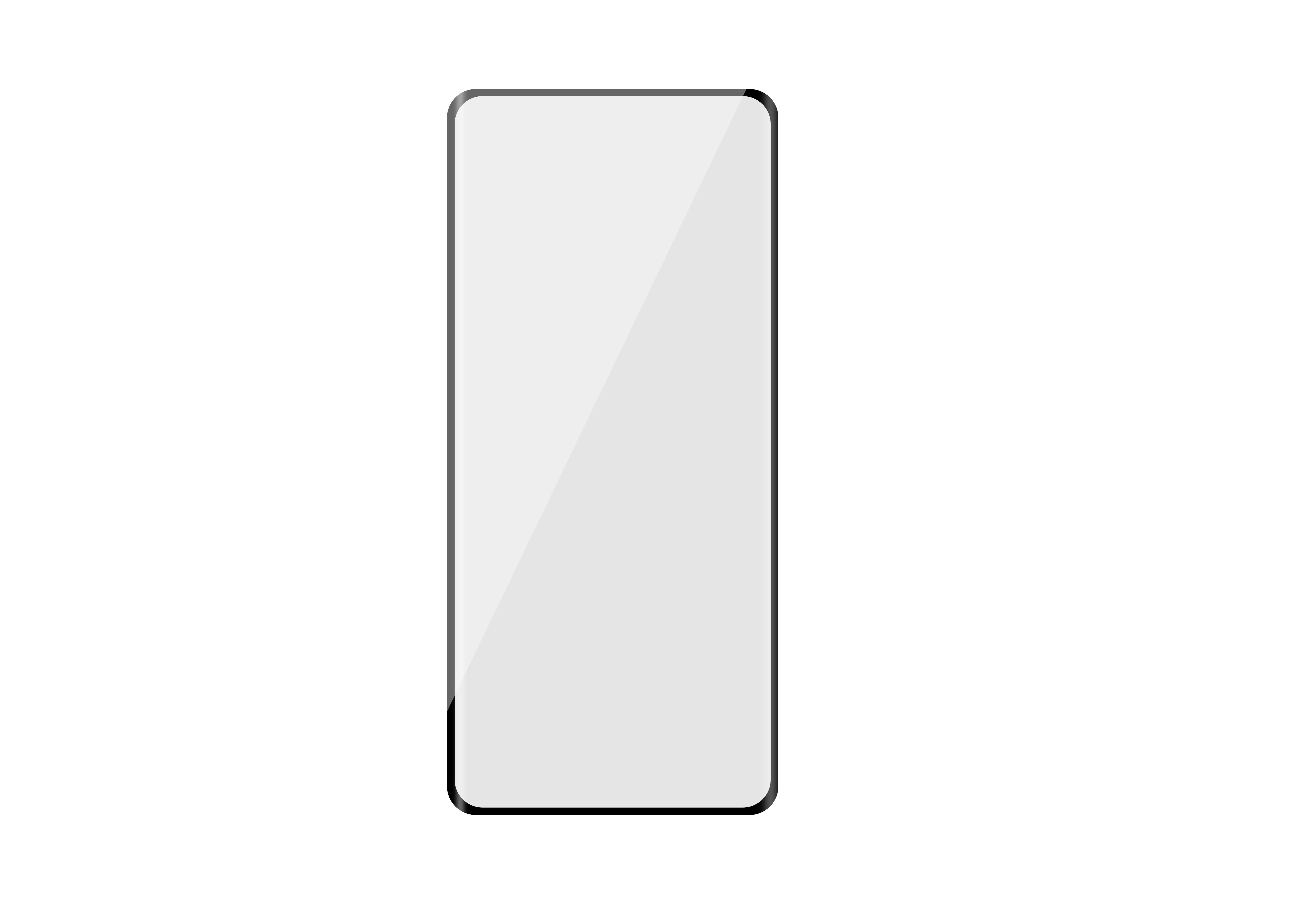 Ein klarer Displayschutz für ein Telefon mit schwarzem Rahmen.