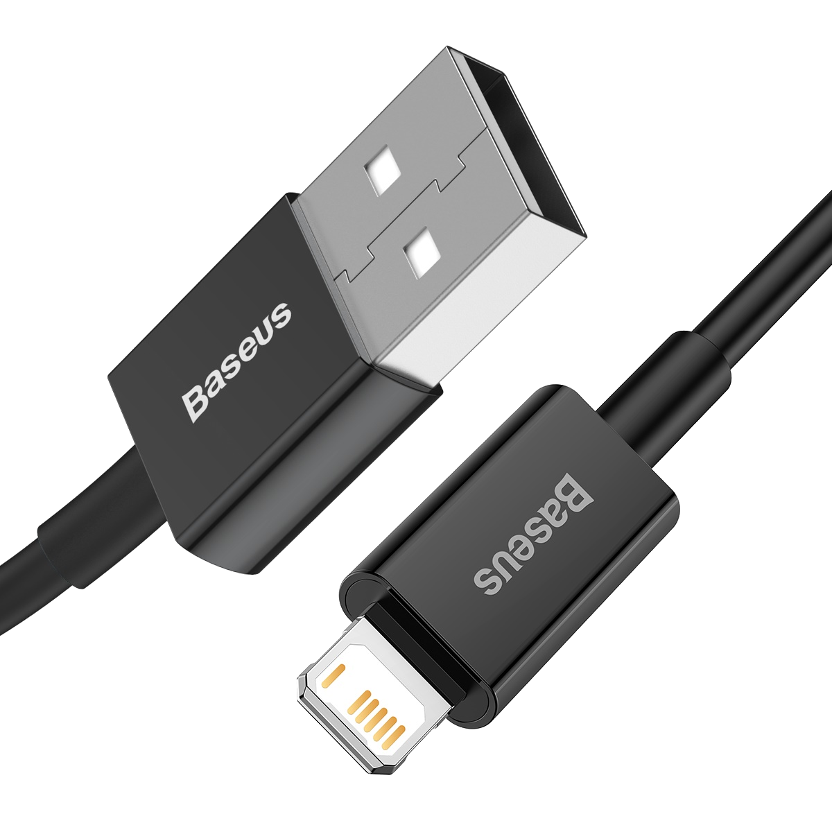 BASEUS Superior gyorstöltős adatkábel, USB A - lightning, 2,4A, 1m, fekete (CALYS-A01)