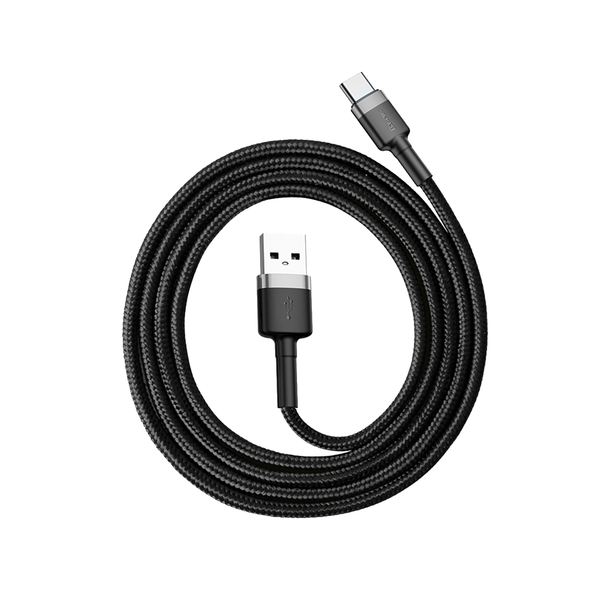 BASEUS Cafule adat és töltőkábel, USB-C, 3A, 1m, szürke-fekete (CATKLF-BG1)