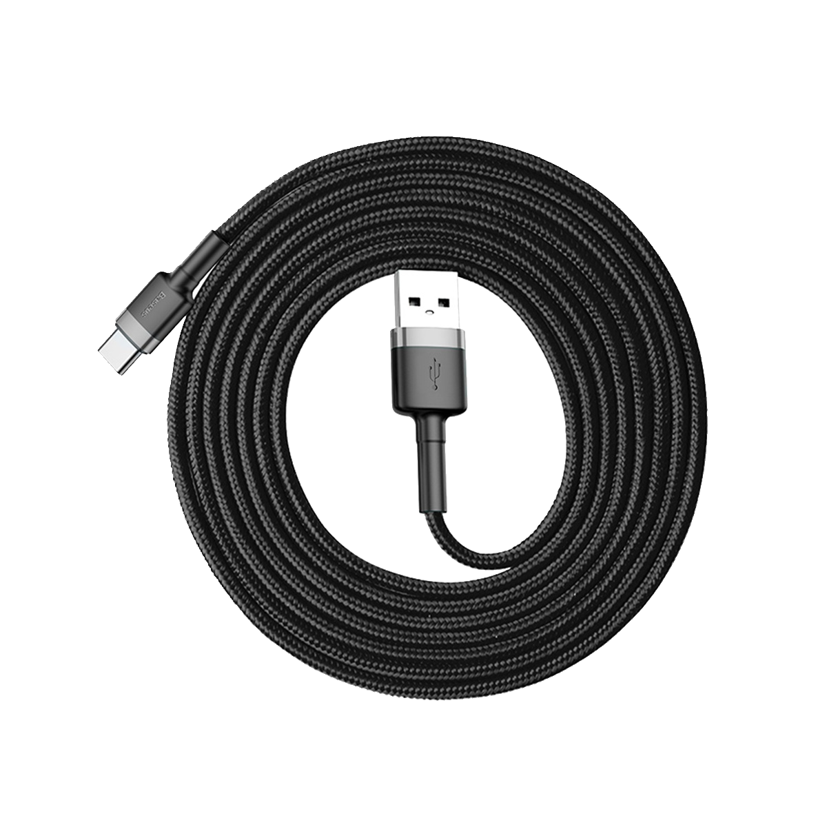 BASEUS Cafule adat és töltőkábel, USB-C, 2A, 2m, szürke-fekete (CATKLF-CG1)