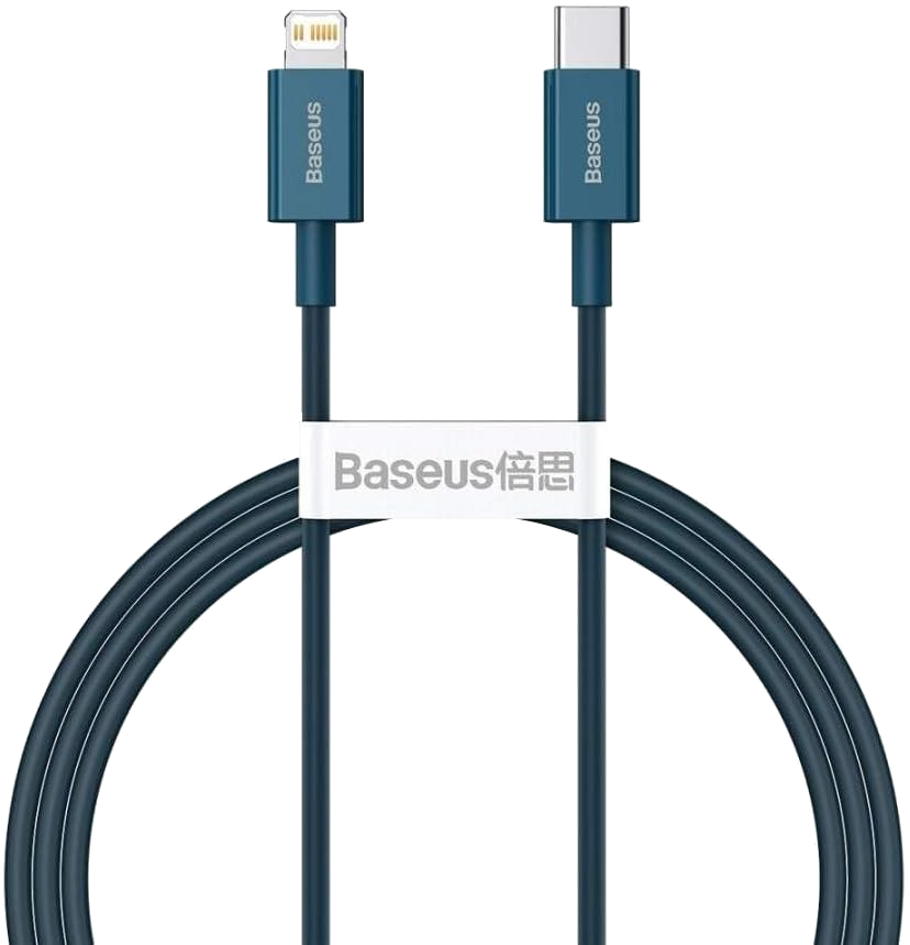 BASEUS Superior gyorstöltős adatkábel, 20W, USB-C - lightning, 1m, kék (CATLYS-A03)
