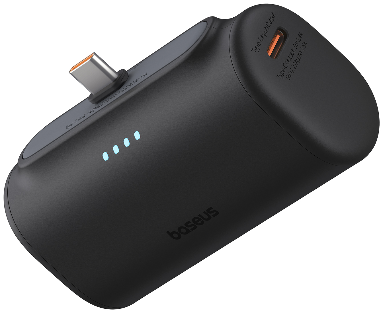 BASEUS Compact powerbank, 5000mAh, 20W gyorstöltés, USB-C csatlakozóval, fekete (P10068306113-00)