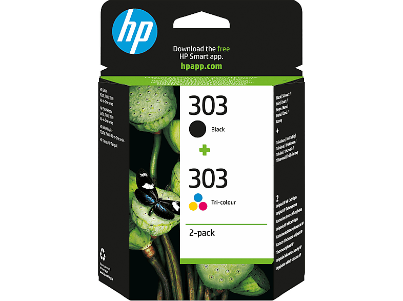 HP 303 Multipack, schwarz/farbig (3YM92AE) Tintenpatrone