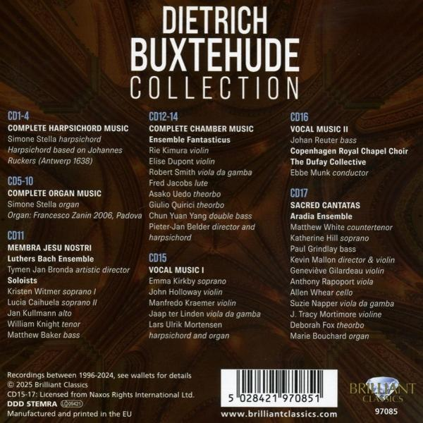 CD-Cover mit Text über die Dietrich Buxtehude Collection und Namen von Künstlern.