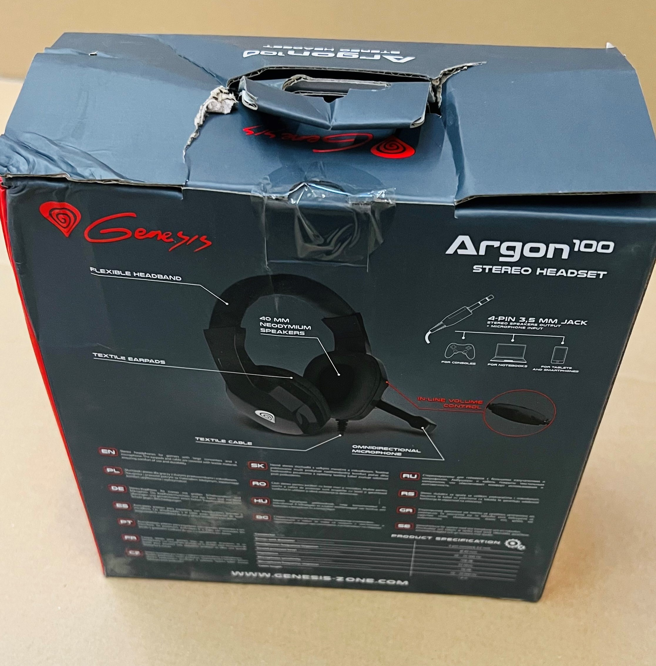 OUTLET - Słuchawki GENESIS Argon 100 Czarny